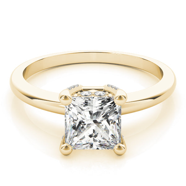 Romantic Solitaires Princess Diamond Engagement Ring in 10K/14K gold and platinum with certified lab-grown or natural diamonds