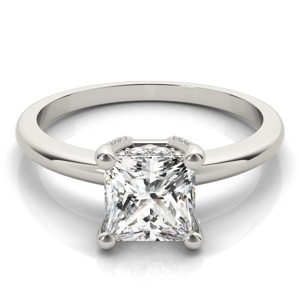 Romantic Solitaires Princess Diamond Engagement Ring in 10K/14K gold and platinum with certified lab-grown or natural diamonds