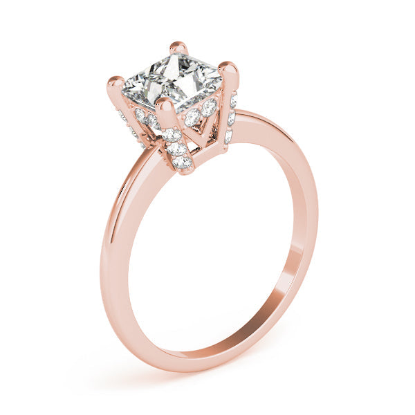 Romantic Solitaires Princess Diamond Engagement Ring in 10K/14K gold and platinum with certified lab-grown or natural diamonds