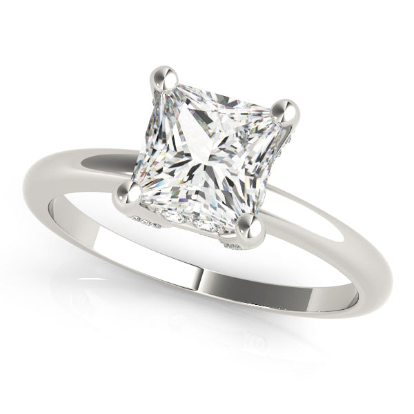 Romantic Solitaires Princess Diamond Engagement Ring in 10K/14K gold and platinum with certified lab-grown or natural diamonds