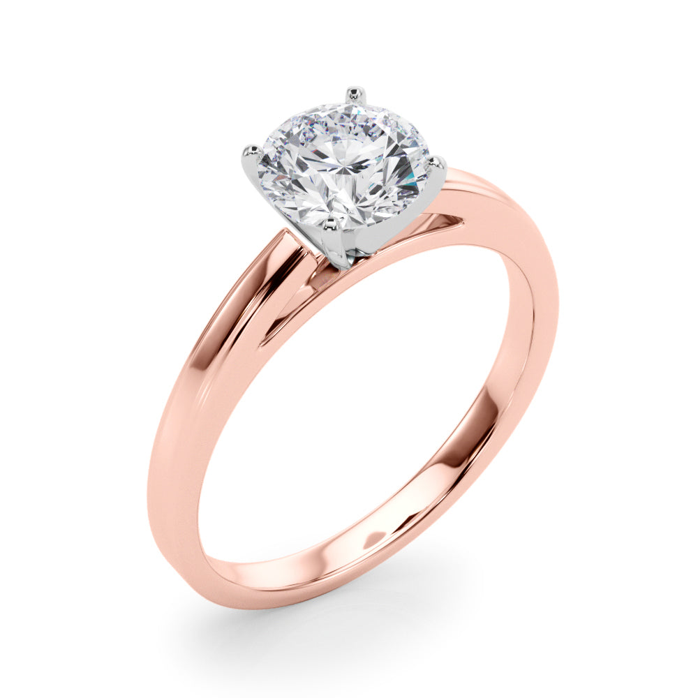 Radiant Solitaires Any Shape Round Diamond Engagement Ring in 10K/14K gold and platinum with certified lab-grown or natural diamonds