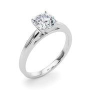 Radiant Solitaires Any Shape Round Diamond Engagement Ring in 10K/14K gold and platinum with certified lab-grown or natural diamonds