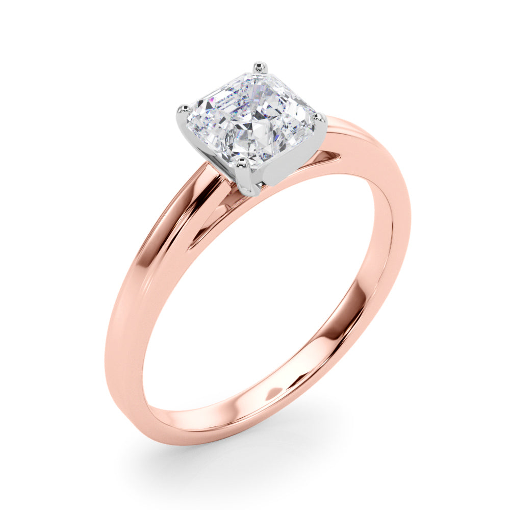 Radiant Solitaires Any Shape Round Diamond Engagement Ring in 10K/14K gold and platinum with certified lab-grown or natural diamonds