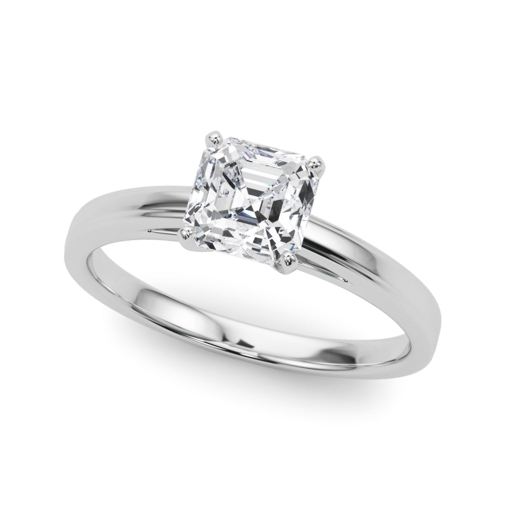 Radiant Solitaires Any Shape Round Diamond Engagement Ring in 10K/14K gold and platinum with certified lab-grown or natural diamonds