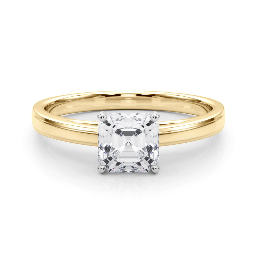 Radiant Solitaires Any Shape Round Diamond Engagement Ring in 10K/14K gold and platinum with certified lab-grown or natural diamonds