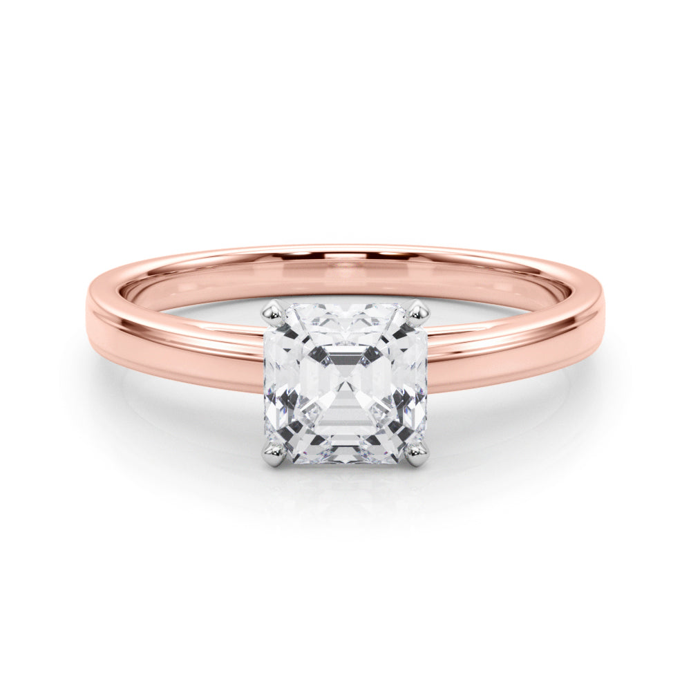 Radiant Solitaires Any Shape Round Diamond Engagement Ring in 10K/14K gold and platinum with certified lab-grown or natural diamonds