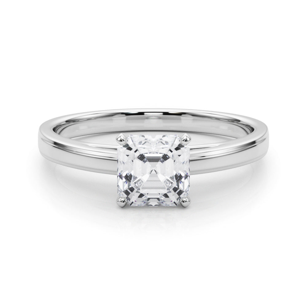 Radiant Solitaires Any Shape Round Diamond Engagement Ring in 10K/14K gold and platinum with certified lab-grown or natural diamonds