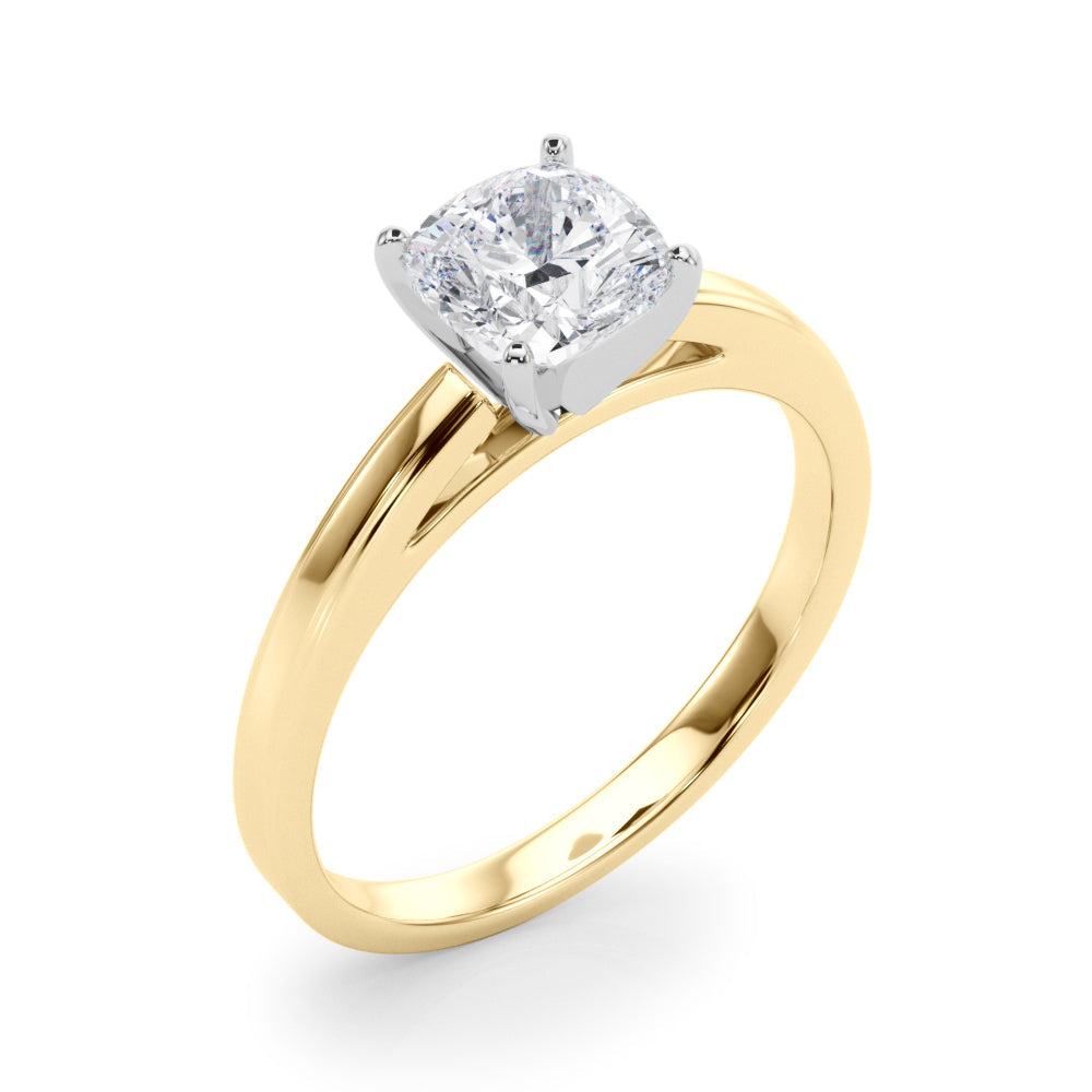 Radiant Solitaires Any Shape Round Diamond Engagement Ring in 10K/14K gold and platinum with certified lab-grown or natural diamonds