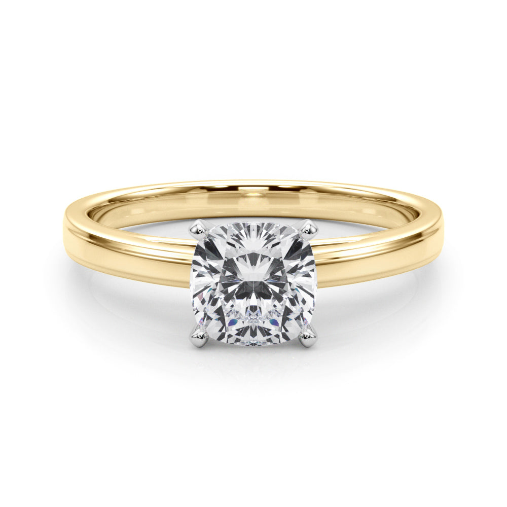 Radiant Solitaires Any Shape Round Diamond Engagement Ring in 10K/14K gold and platinum with certified lab-grown or natural diamonds