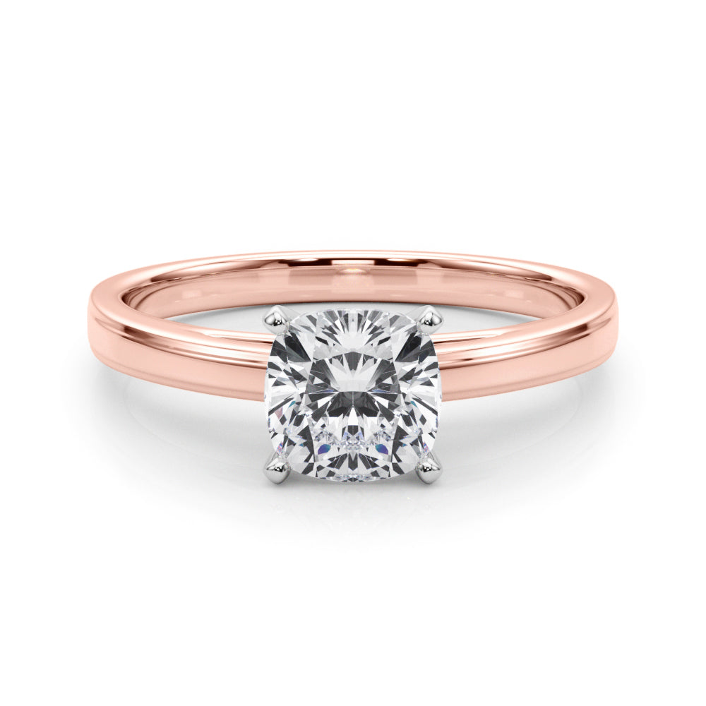 Radiant Solitaires Any Shape Round Diamond Engagement Ring in 10K/14K gold and platinum with certified lab-grown or natural diamonds
