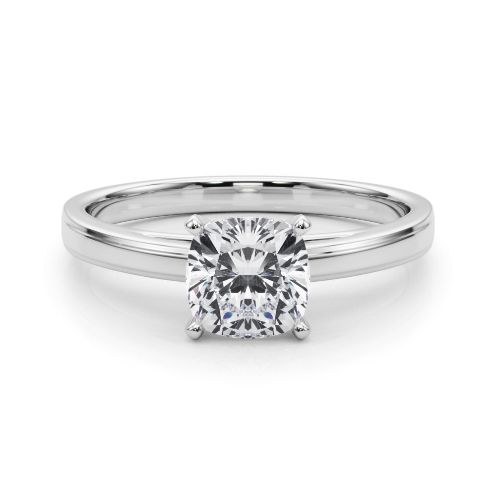 Radiant Solitaires Any Shape Round Diamond Engagement Ring in 10K/14K gold and platinum with certified lab-grown or natural diamonds