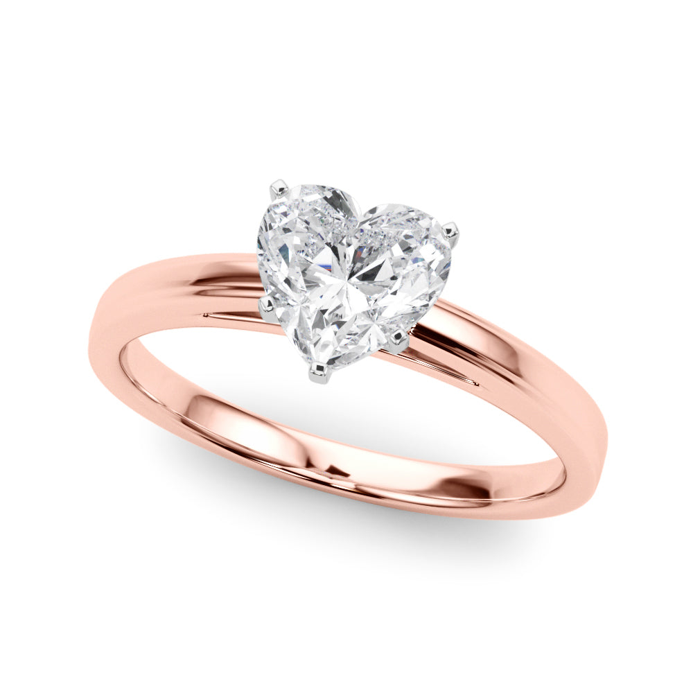 Radiant Solitaires Any Shape Round Diamond Engagement Ring in 10K/14K gold and platinum with certified lab-grown or natural diamonds