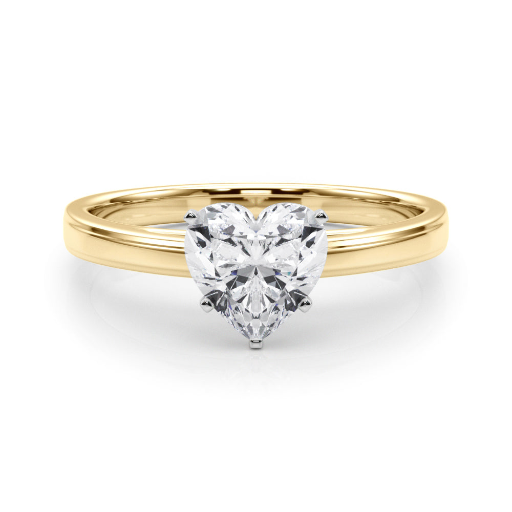 Radiant Solitaires Any Shape Round Diamond Engagement Ring in 10K/14K gold and platinum with certified lab-grown or natural diamonds