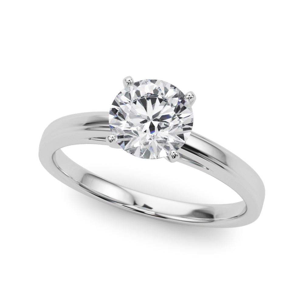 Radiant Solitaires Any Shape Round Diamond Engagement Ring in 10K/14K gold and platinum with certified lab-grown or natural diamonds