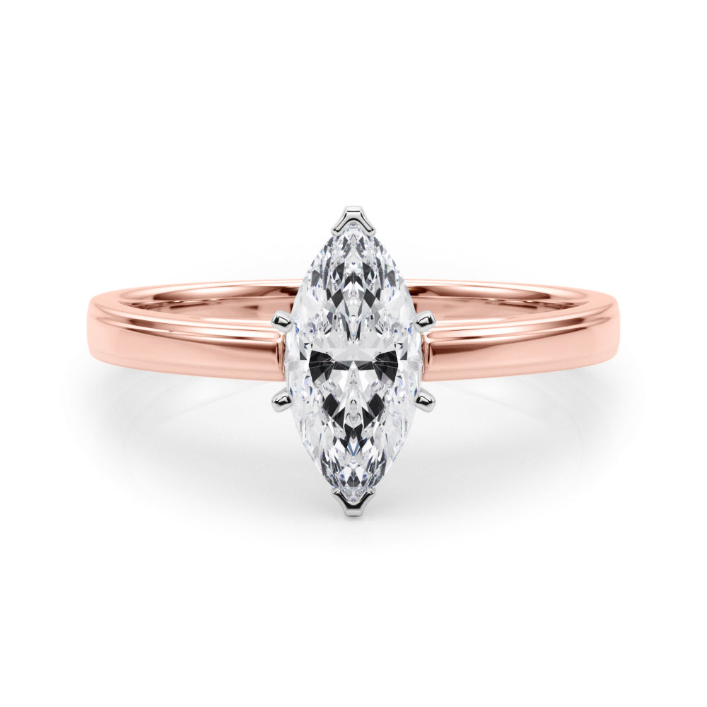 Radiant Solitaires Any Shape Round Diamond Engagement Ring in 10K/14K gold and platinum with certified lab-grown or natural diamonds