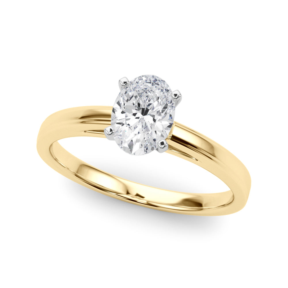 Radiant Solitaires Any Shape Round Diamond Engagement Ring in 10K/14K gold and platinum with certified lab-grown or natural diamonds