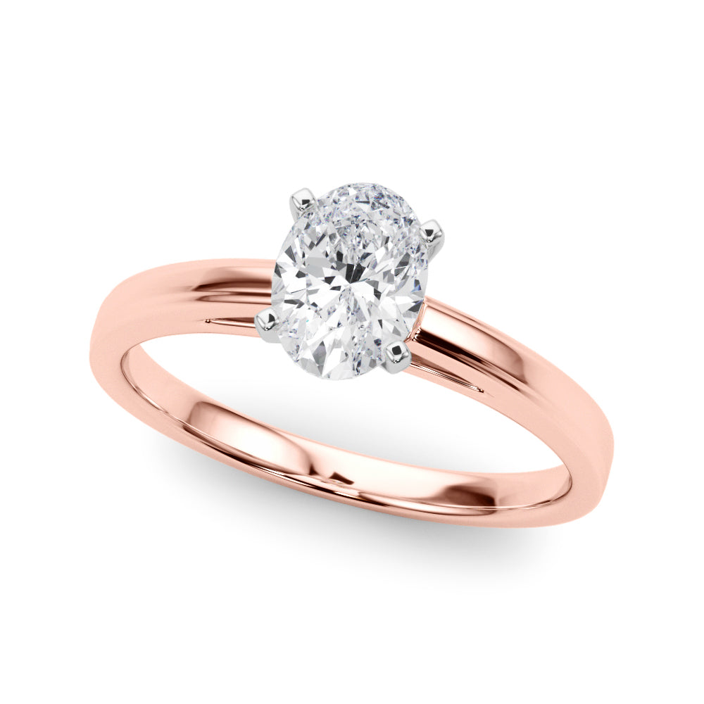 Radiant Solitaires Any Shape Round Diamond Engagement Ring in 10K/14K gold and platinum with certified lab-grown or natural diamonds