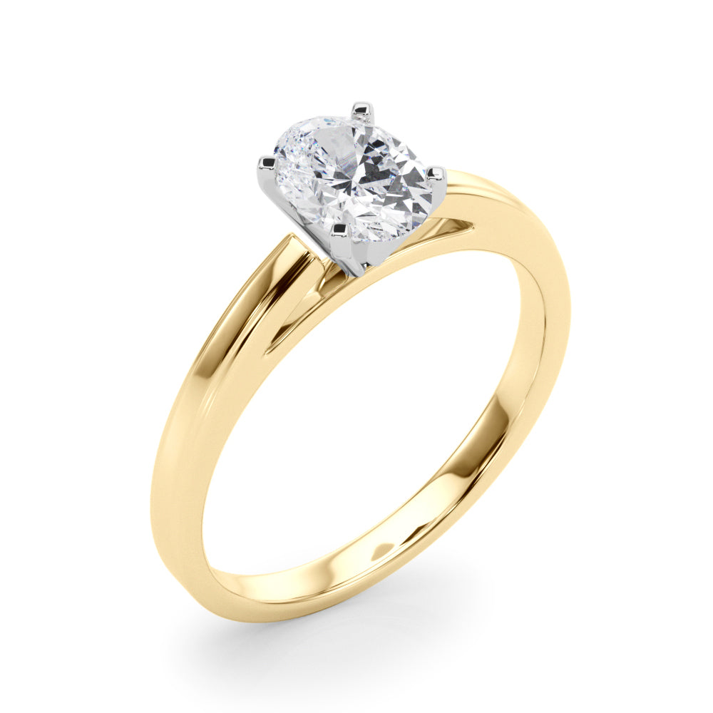Radiant Solitaires Any Shape Round Diamond Engagement Ring in 10K/14K gold and platinum with certified lab-grown or natural diamonds