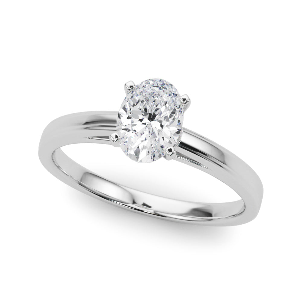 Radiant Solitaires Any Shape Round Diamond Engagement Ring in 10K/14K gold and platinum with certified lab-grown or natural diamonds