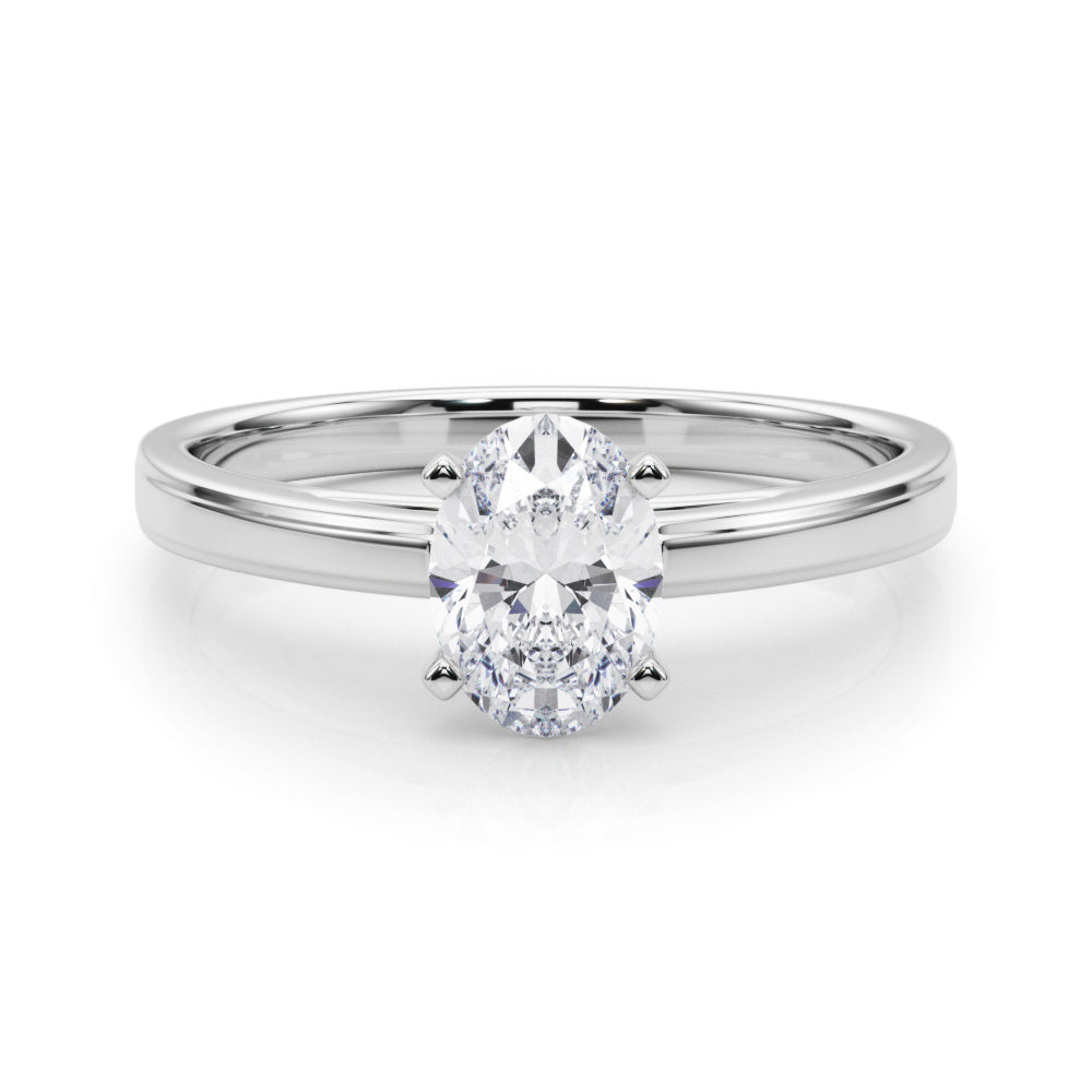Radiant Solitaires Any Shape Round Diamond Engagement Ring in 10K/14K gold and platinum with certified lab-grown or natural diamonds