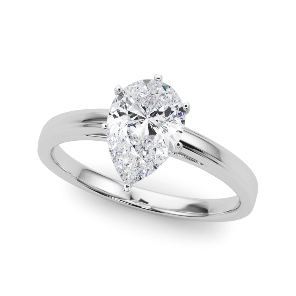 Radiant Solitaires Any Shape Round Diamond Engagement Ring in 10K/14K gold and platinum with certified lab-grown or natural diamonds