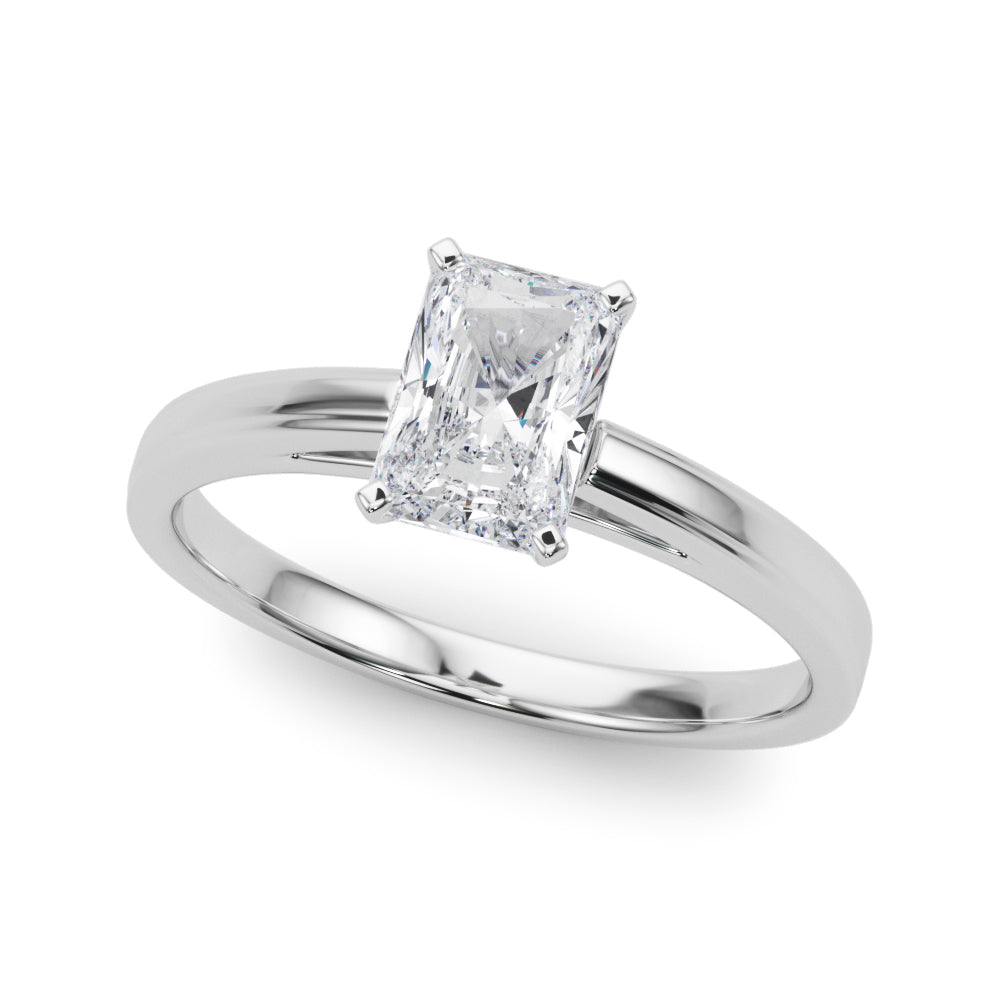 Radiant Solitaires Any Shape Round Diamond Engagement Ring in 10K/14K gold and platinum with certified lab-grown or natural diamonds