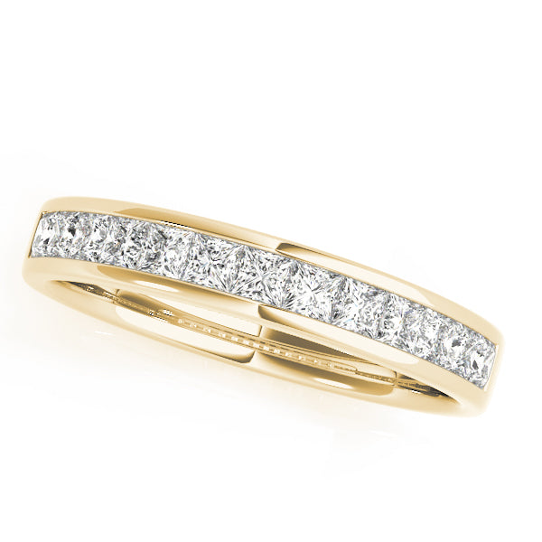 Channel Set Princess Cut Half Eternity Ring in 10K/14K gold and platinum with certified lab-grown or natural diamonds