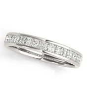 Channel Set Princess Cut Half Eternity Ring in Gold & Platinum
