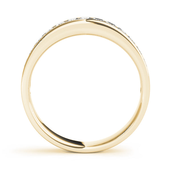 Channel Set Princess Cut Half Eternity Ring in Gold & Platinum