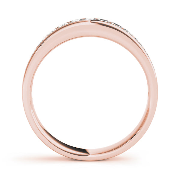 Channel Set Princess Cut Half Eternity Ring in Gold & Platinum