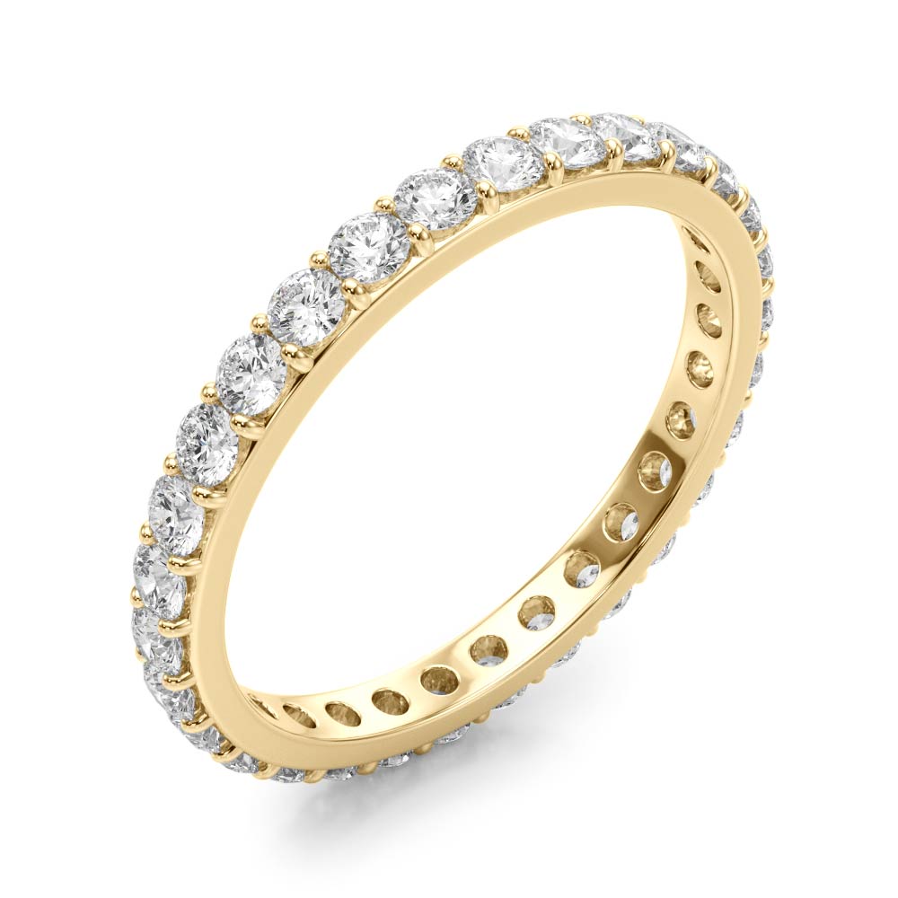 Shared Prong Full Eternity Ring in Gold & Platinum