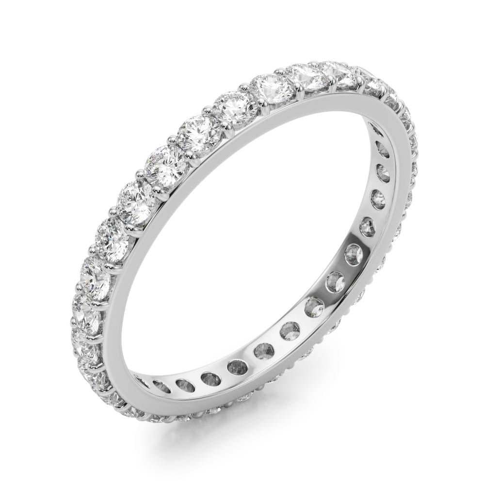 Shared Prong Full Eternity Ring in Gold & Platinum