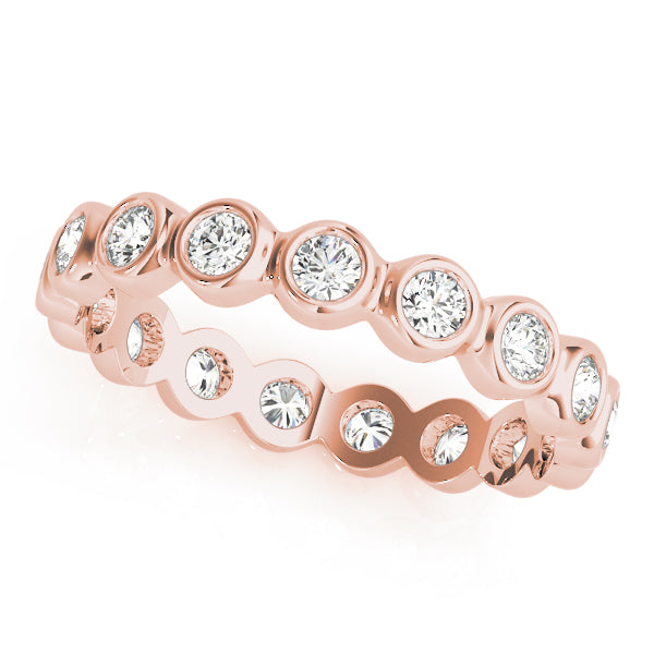 Bezel Set Full Eternity Ring in Gold & Platinum