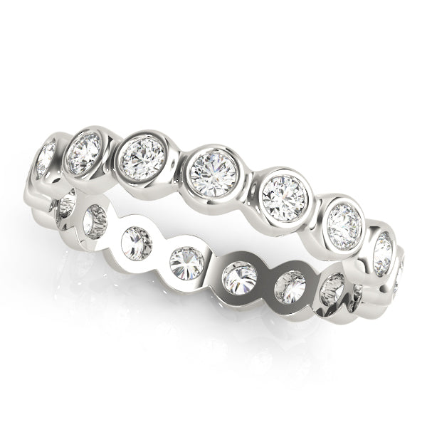 Bezel Set Full Eternity Ring in Gold & Platinum
