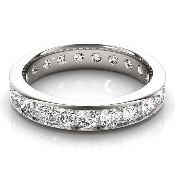 Channel Set Full Eternity Ring in Gold & Platinum