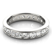 Channel Set Full Eternity Ring in Gold & Platinum