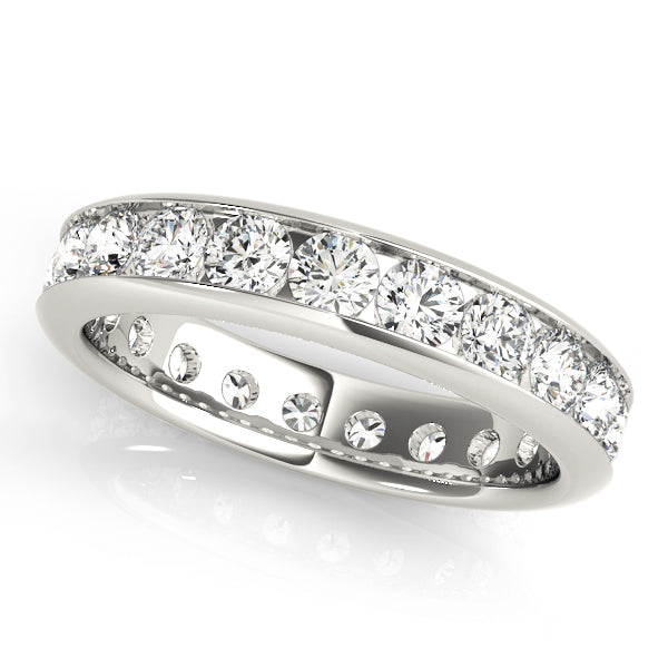 Channel Set Full Eternity Ring in Gold & Platinum