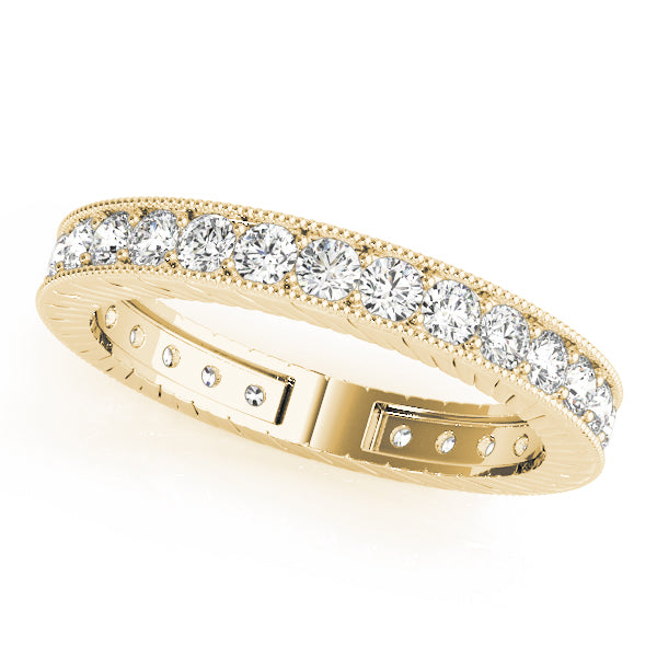 Milgrain Prong in Channel Full Eternity Ring in 10K/14K gold and platinum with certified lab-grown or natural diamonds
