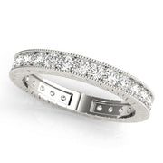 Milgrain Prong in Channel Full Eternity Ring in Gold & Platinum