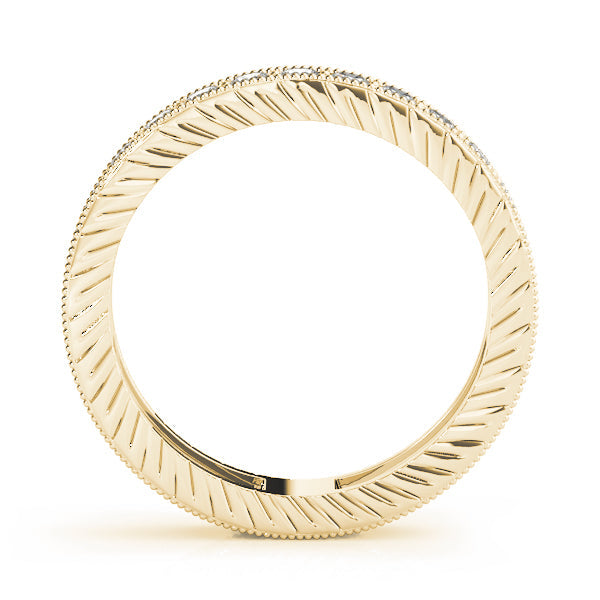 Milgrain Prong in Channel Full Eternity Ring in Gold & Platinum