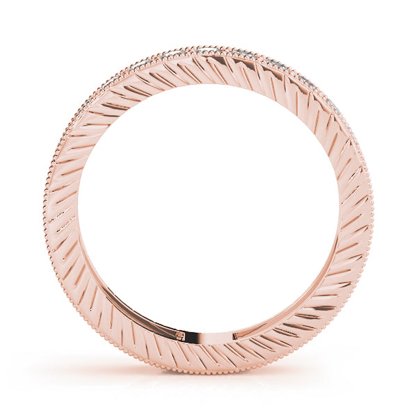 Milgrain Prong in Channel Full Eternity Ring in Gold & Platinum