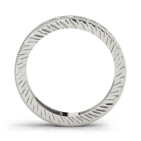 Milgrain Prong in Channel Full Eternity Ring in Gold & Platinum