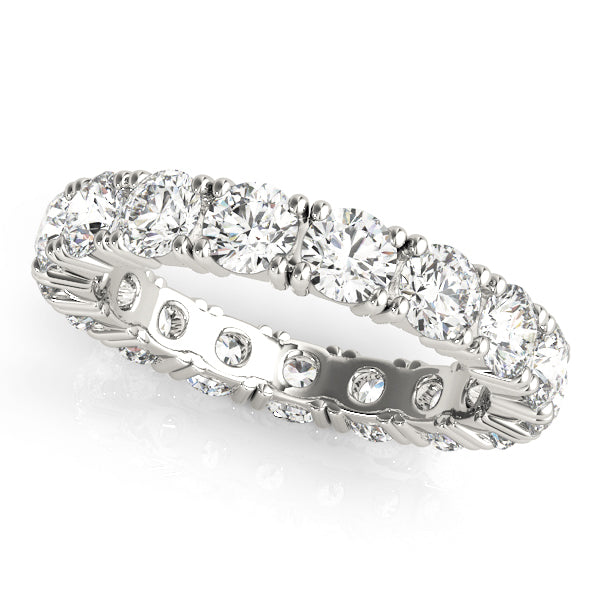 Prong Full Eternity Ring in Gold & Platinum