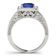 Exquisite Halo Princess Diamond Engagement Ring in 10K/14K gold and platinum with certified lab-grown or natural diamonds