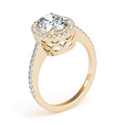 Brilliant Halo Oval Diamond Engagement Ring in 10K/14K gold and platinum with certified lab-grown or natural diamonds