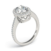 Brilliant Halo Oval Diamond Engagement Ring in 10K/14K gold and platinum with certified lab-grown or natural diamonds