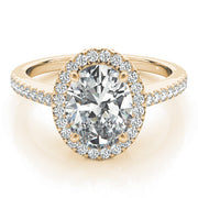 Brilliant Halo Oval Diamond Engagement Ring in 10K/14K gold and platinum with certified lab-grown or natural diamonds