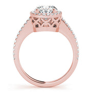 Brilliant Halo Oval Diamond Engagement Ring in 10K/14K gold and platinum with certified lab-grown or natural diamonds