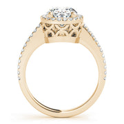 Brilliant Halo Oval Diamond Engagement Ring in 10K/14K gold and platinum with certified lab-grown or natural diamonds