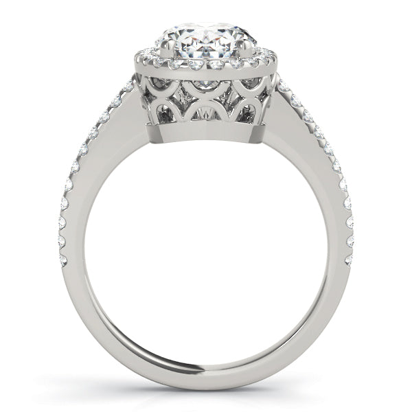 Brilliant Halo Oval Diamond Engagement Ring in 10K/14K gold and platinum with certified lab-grown or natural diamonds